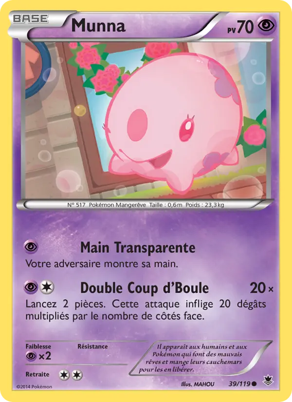 Scan HD carte Pokémon Munna 39/119 — Vigueur Spectrale