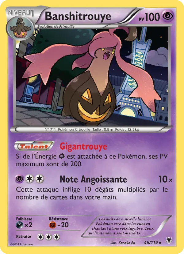Scan HD carte Pokémon Banshitrouye 45/119 — Vigueur Spectrale
