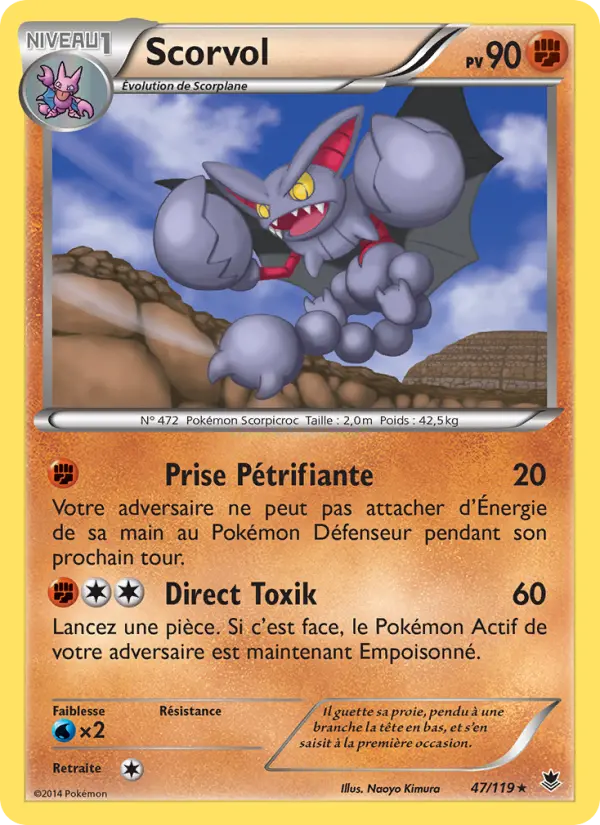 Scan HD carte Pokémon Scorvol 47/119 — Vigueur Spectrale