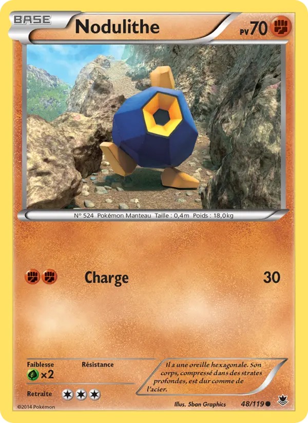 Scan HD carte Pokémon Nodulithe 48/119 — Vigueur Spectrale
