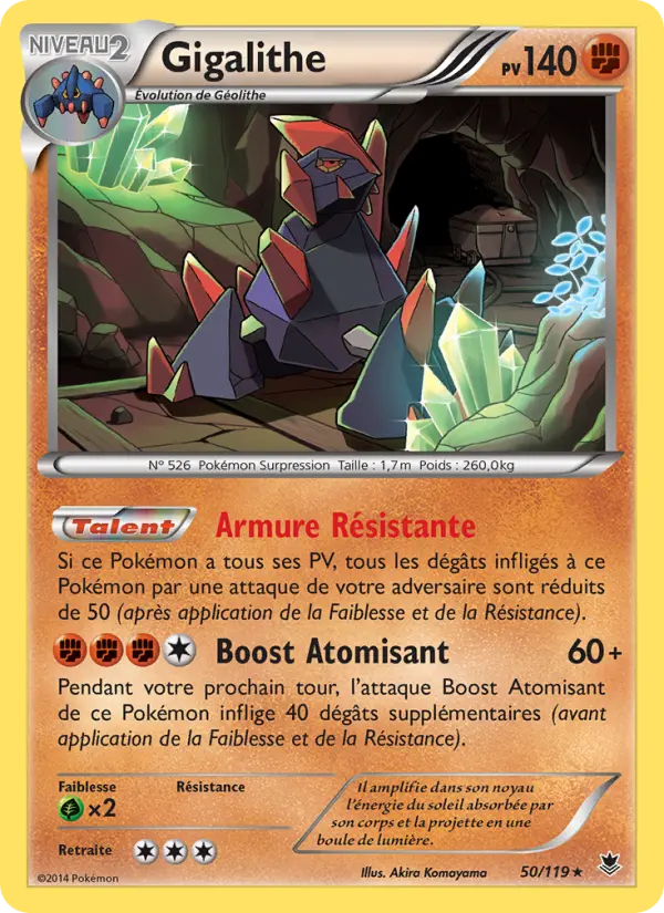 Scan HD carte Pokémon Gigalithe 50/119 — Vigueur Spectrale