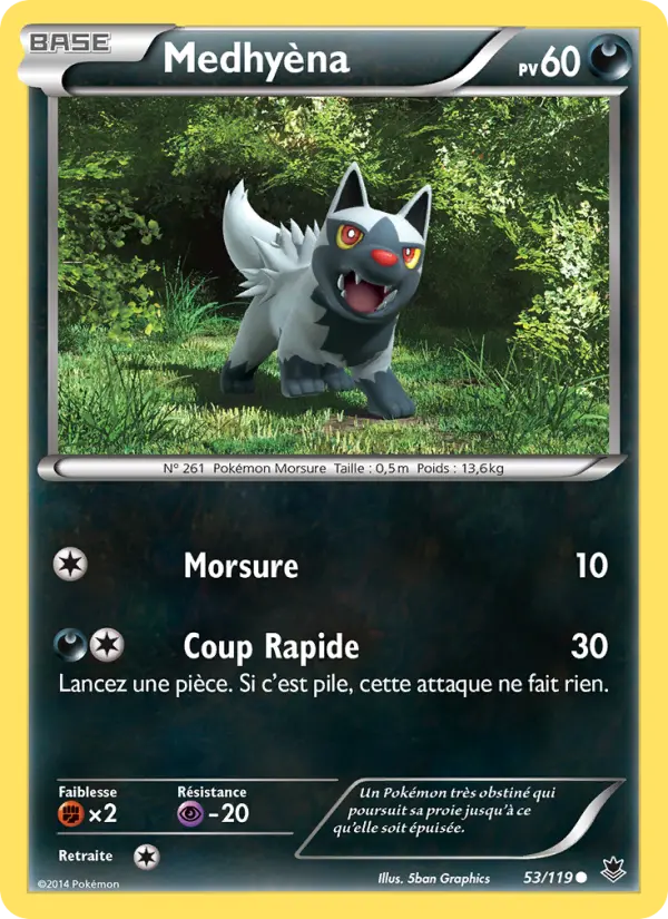 Scan HD carte Pokémon Medhyèna 53/119 — Vigueur Spectrale
