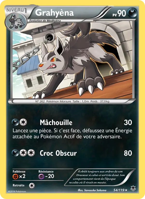 Scan HD carte Pokémon Grahyèna 54/119 — Vigueur Spectrale