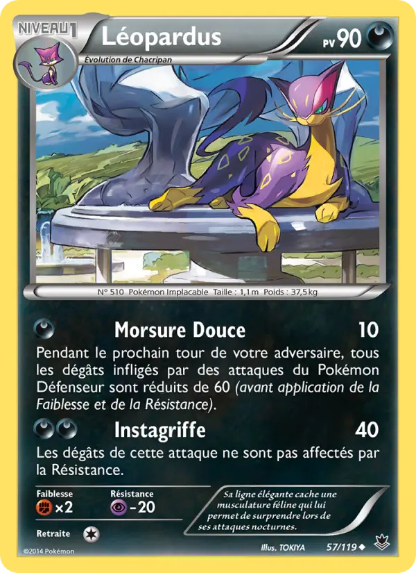 Scan HD carte Pokémon Léopardus 57/119 — Vigueur Spectrale