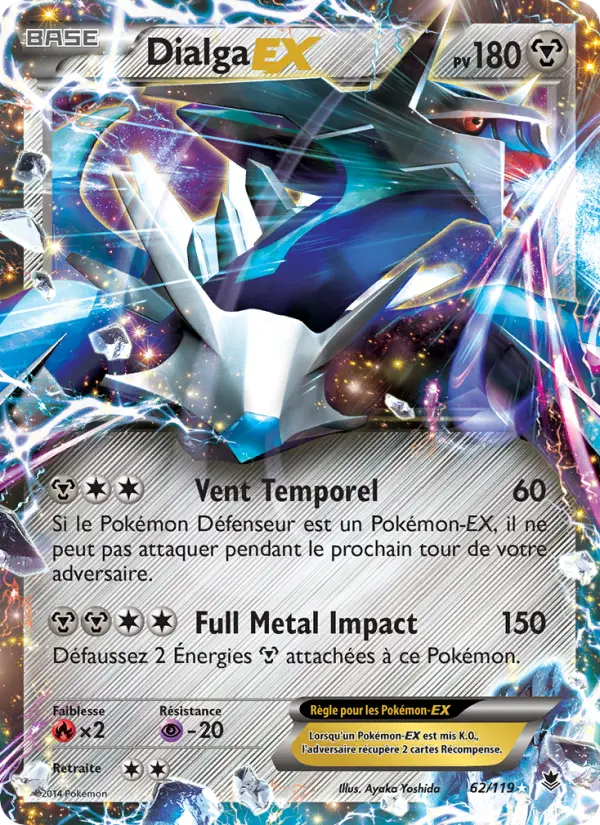 Scan HD carte Pokémon Dialga EX 62/119 — Vigueur Spectrale