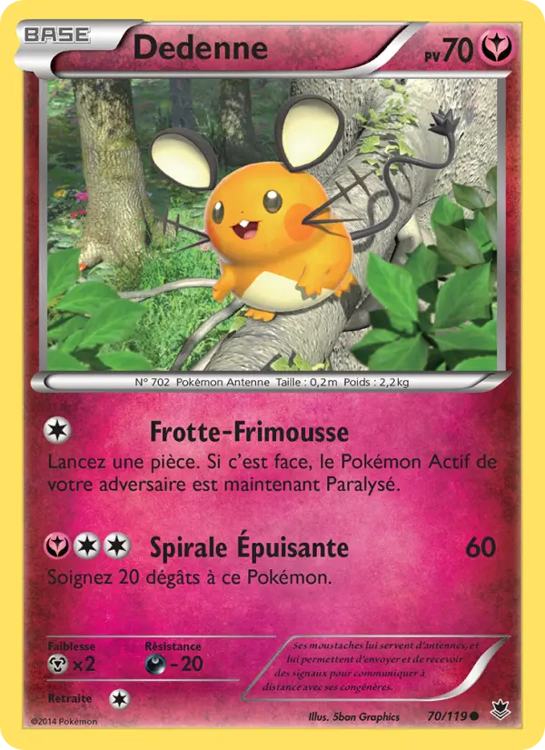 Scan HD carte Pokémon Dedenne 70/119 — Vigueur Spectrale