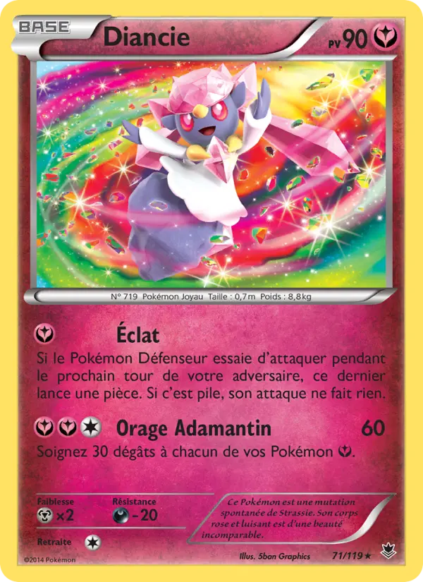 Scan HD carte Pokémon Diancie 71/119 — Vigueur Spectrale