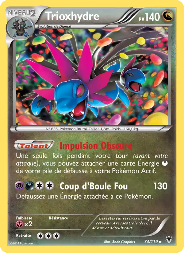 Scan HD carte Pokémon Trioxhydre 74/119 — Vigueur Spectrale