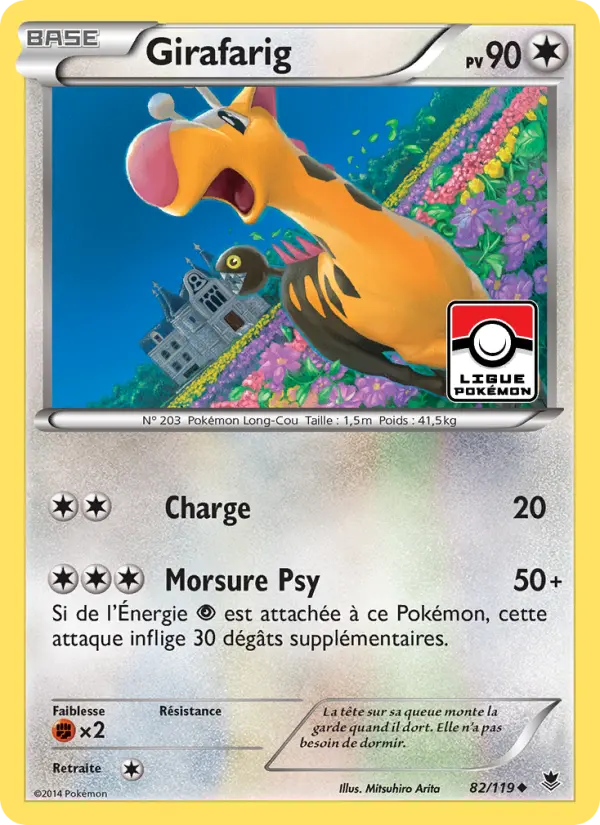 Scan HD carte Pokémon Girafarig 82/119 — Vigueur Spectrale