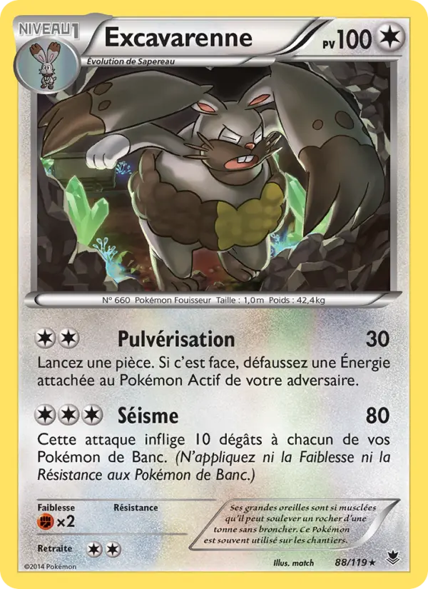 Scan HD carte Pokémon Excavarenne 88/119 — Vigueur Spectrale