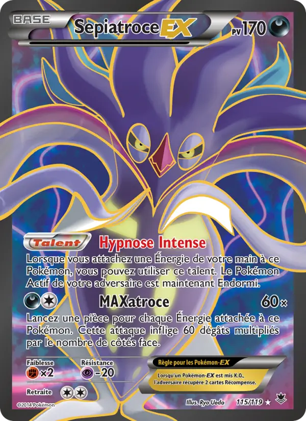Scan HD carte Pokémon Sepiatroce EX 115/119 — Vigueur Spectrale