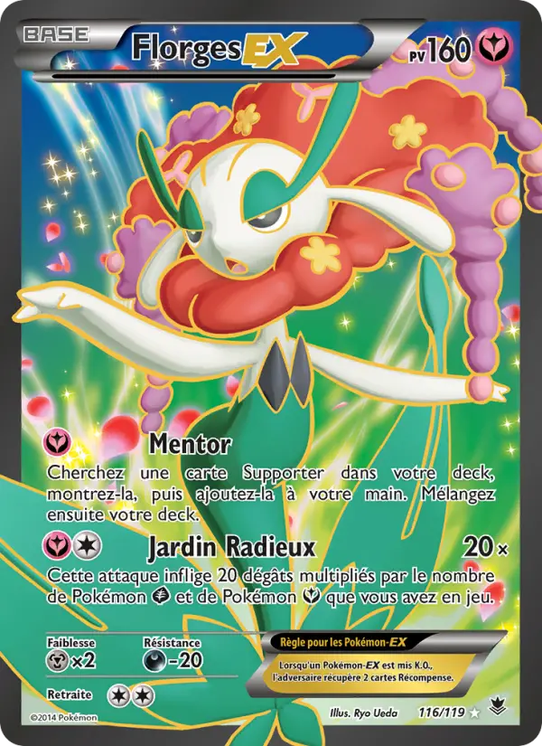 Scan HD carte Pokémon Florges EX 116/119 — Vigueur Spectrale