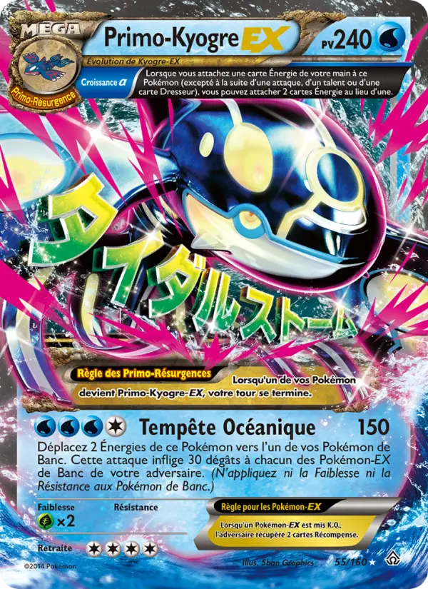 Scan HD carte Pokémon PrimoKyogre EX 55/160 — Primo-Choc