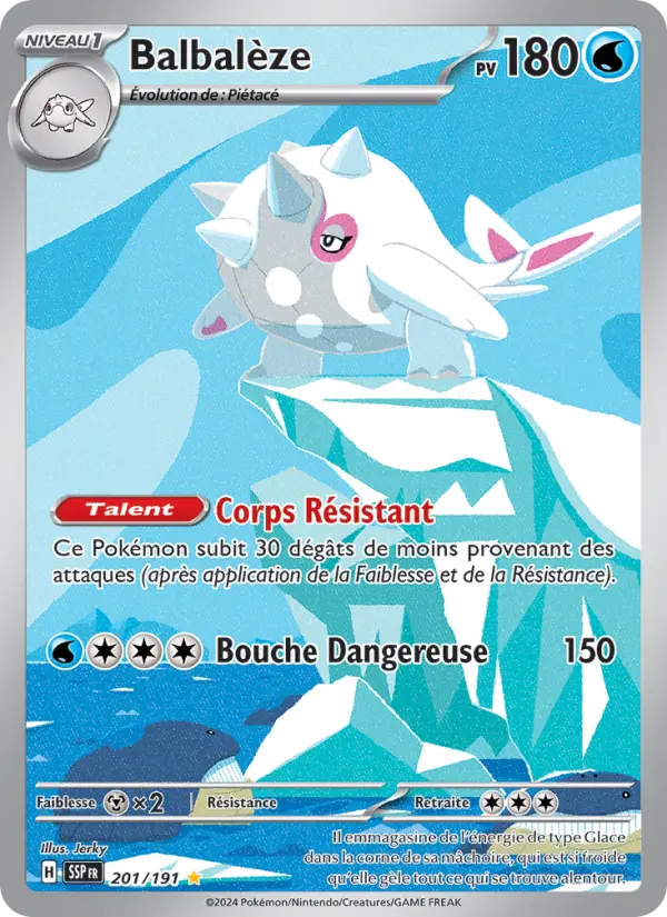 Scan HD carte Pokémon Balbalèze 201/191 — Étincelles Déferlantes