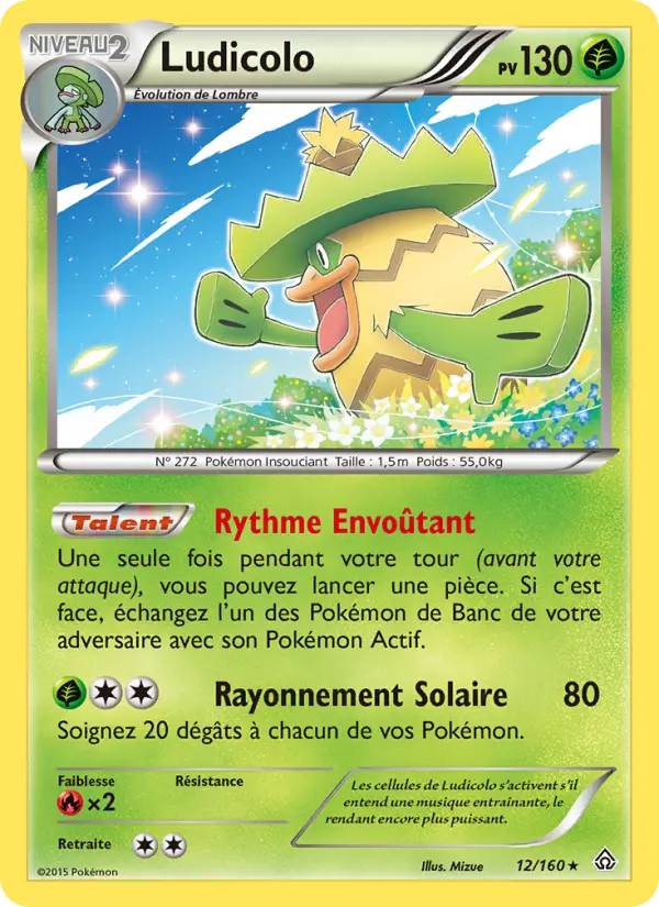 Scan HD carte Pokémon Ludicolo 12/160 — Primo-Choc