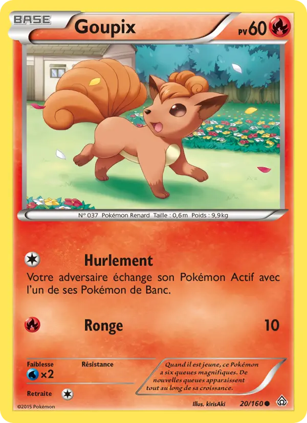 Scan HD carte Pokémon Goupix 20/160 — Primo-Choc