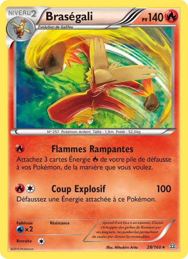 Scan HD carte Pokémon Braségali 28/160 — Primo-Choc