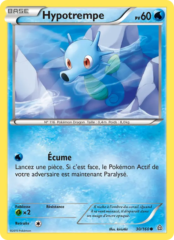 Scan HD carte Pokémon Hypotrempe 30/160 — Primo-Choc