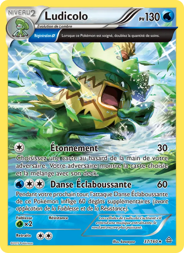 Scan HD carte Pokémon Ludicolo 37/160 — Primo-Choc