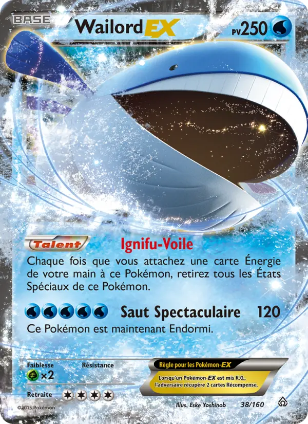 Scan HD carte Pokémon Wailord EX 38/160 — Primo-Choc