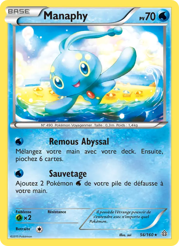 Scan HD carte Pokémon Manaphy 56/160 — Primo-Choc