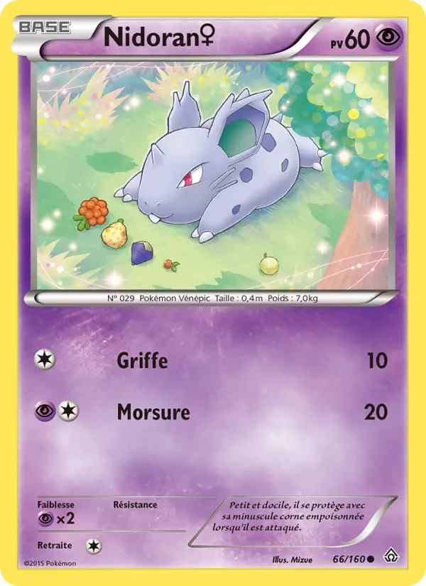 Scan HD carte Pokémon Nidoran♀ 66/160 — Primo-Choc