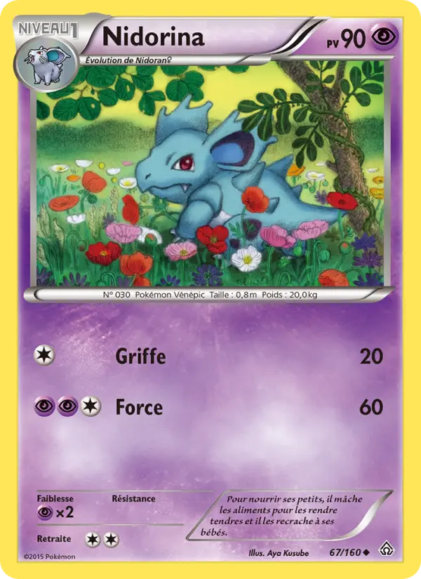 Scan HD carte Pokémon Nidorina 67/160 — Primo-Choc