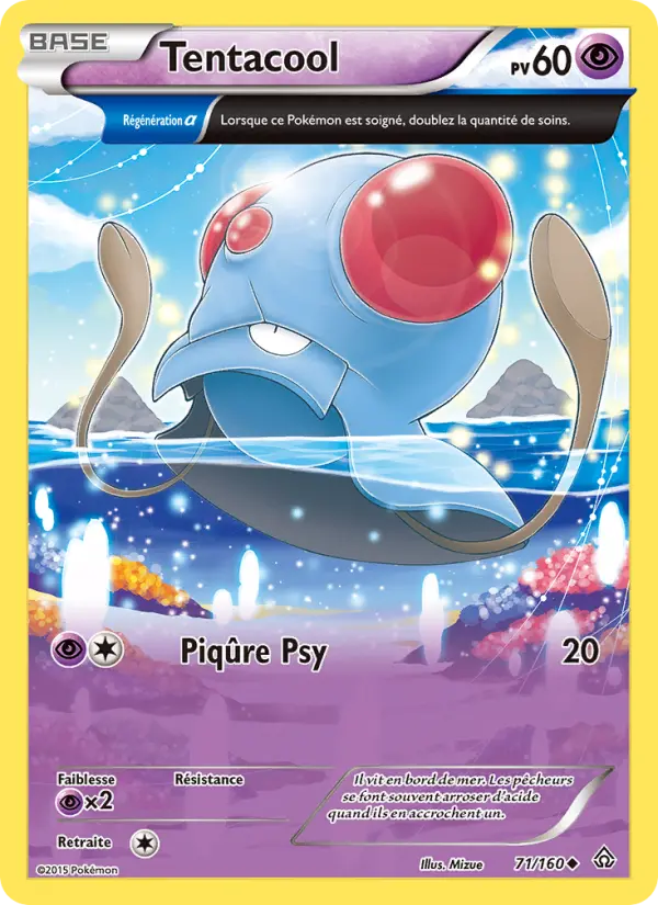 Scan HD carte Pokémon Tentacool 71/160 — Primo-Choc