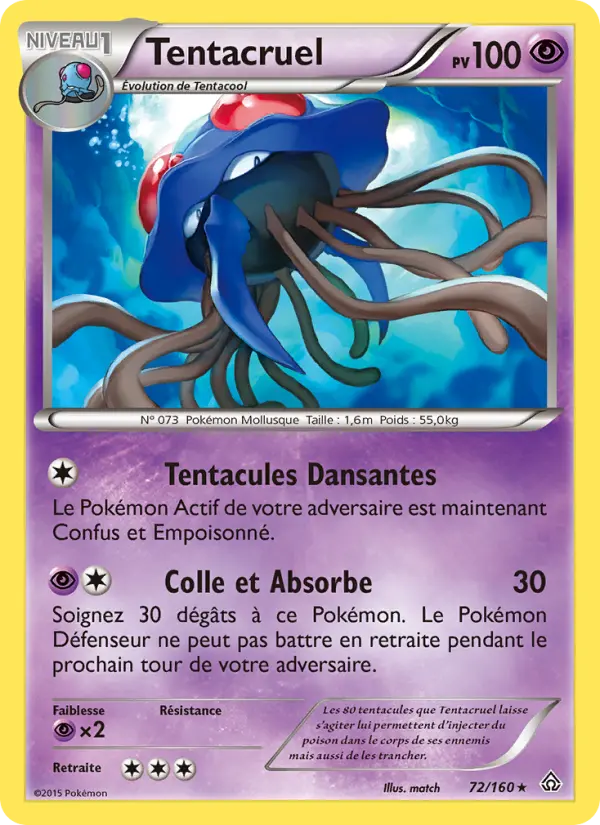Scan HD carte Pokémon Tentacruel 72/160 — Primo-Choc
