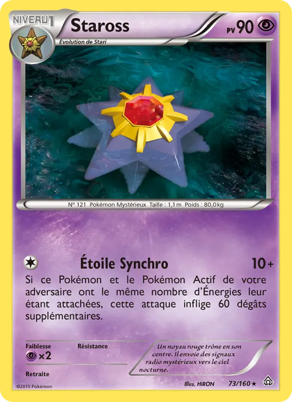 Scan HD carte Pokémon Staross 73/160 — Primo-Choc