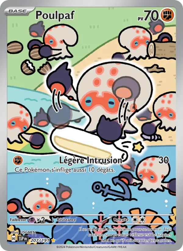 Scan HD carte Pokémon Poulpaf 207/191 — Étincelles Déferlantes