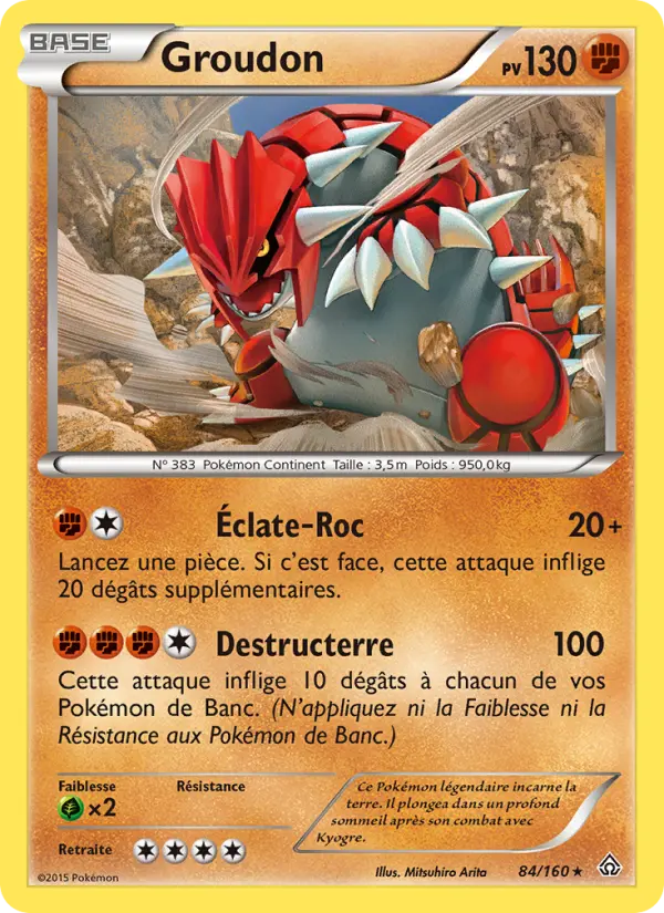 Scan HD carte Pokémon Groudon 84/160 — Primo-Choc