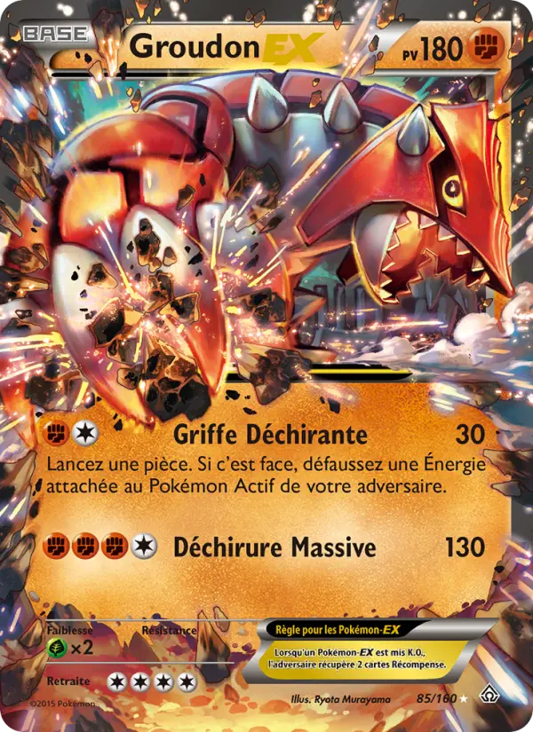 Scan HD carte Pokémon Groudon EX 85/160 — Primo-Choc