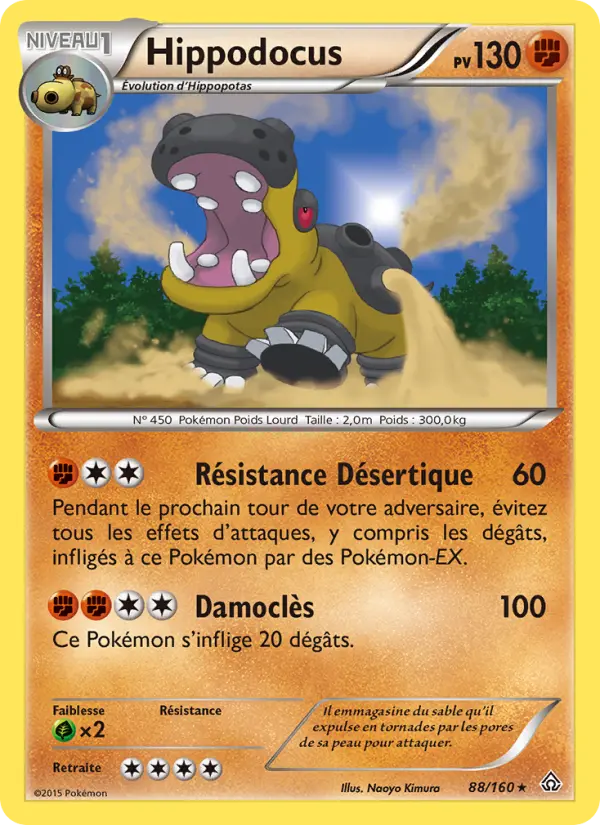 Scan HD carte Pokémon Hippodocus 88/160 — Primo-Choc