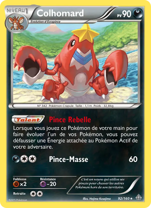 Scan HD carte Pokémon Colhomard 92/160 — Primo-Choc