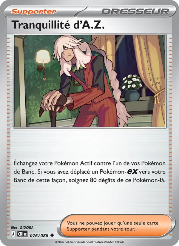 Scan HD carte Pokémon Tranquillité d'A.Z. 076/86 — Chaos Ascendant
