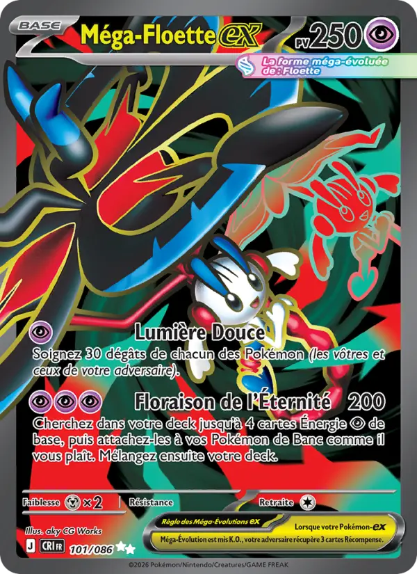 Scan HD carte Pokémon Méga-Floette-ex 101/86 — Chaos Ascendant