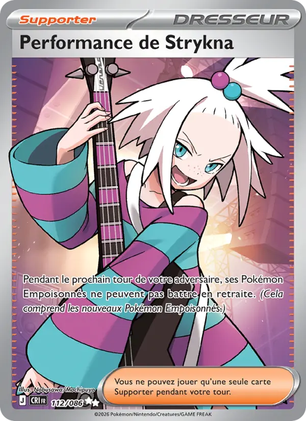 Scan HD carte Pokémon Performance de Strykna 112/86 — Chaos Ascendant