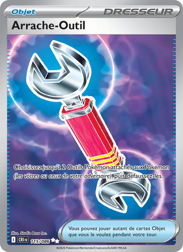 Scan HD carte Pokémon Arrache-Outil 115/86 — Chaos Ascendant