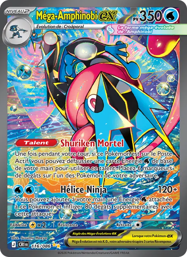 Scan HD carte Pokémon Méga-Amphinobi-ex 116/86 — Chaos Ascendant