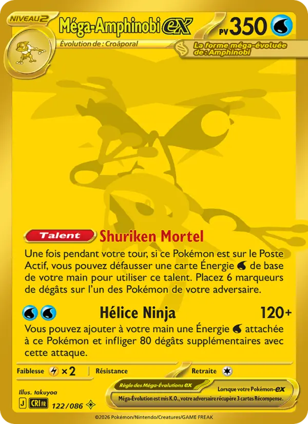 Scan HD carte Pokémon Méga-Amphinobi-ex 122/86 — Chaos Ascendant