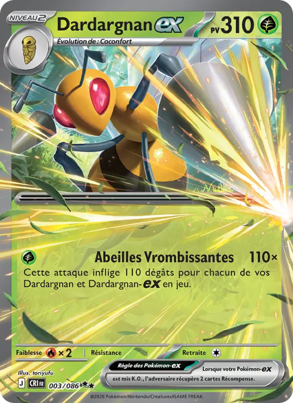 Carte Pokémon Dardargnan-ex 003/86 – Chaos Ascendant