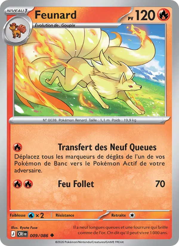 Carte Pokémon Feunard 009/86 – Chaos Ascendant