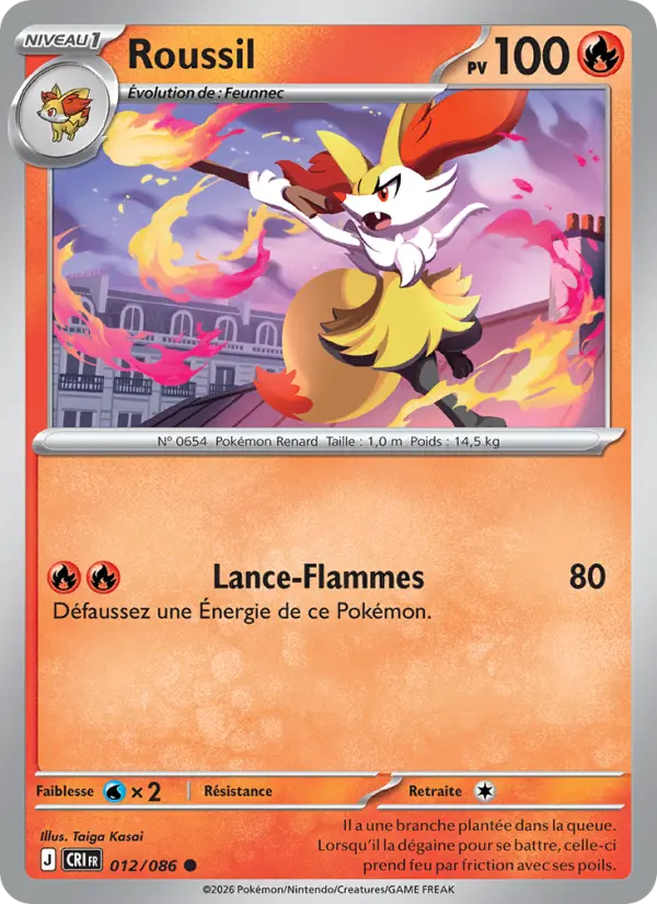 Carte Pokémon Roussil 012/86 – Chaos Ascendant
