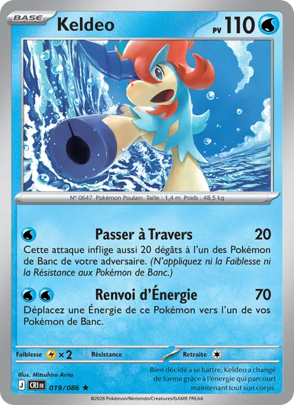 Scan HD carte Pokémon Keldeo 019/86 — Chaos Ascendant