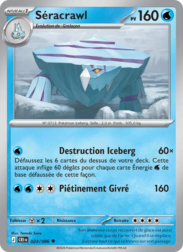 Carte Pokémon Séracrawl 024/86 – Chaos Ascendant