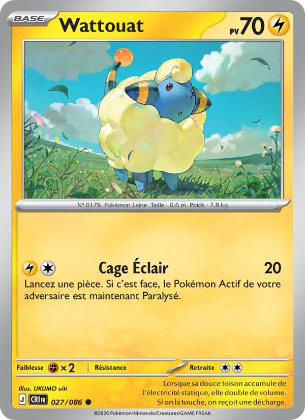 Scan HD carte Pokémon Wattouat 027/86 — Chaos Ascendant