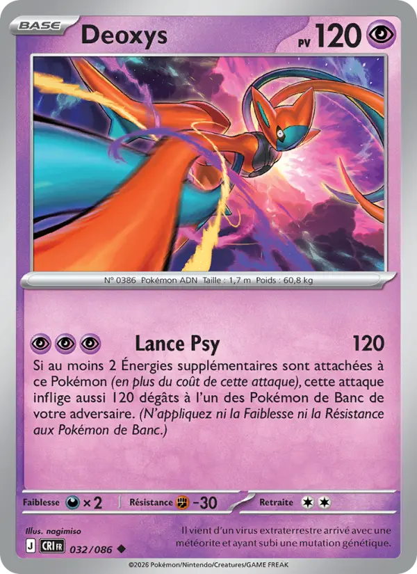 Scan HD carte Pokémon Deoxys 032/86 — Chaos Ascendant