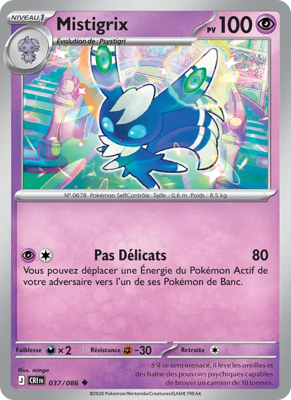 Scan HD carte Pokémon Mistigrix 037/86 — Chaos Ascendant