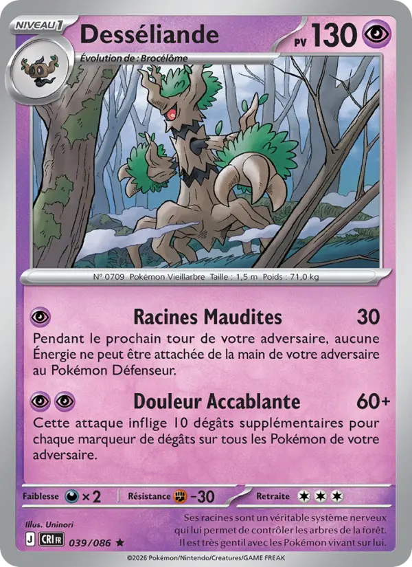 Scan HD carte Pokémon Desséliande 039/86 — Chaos Ascendant